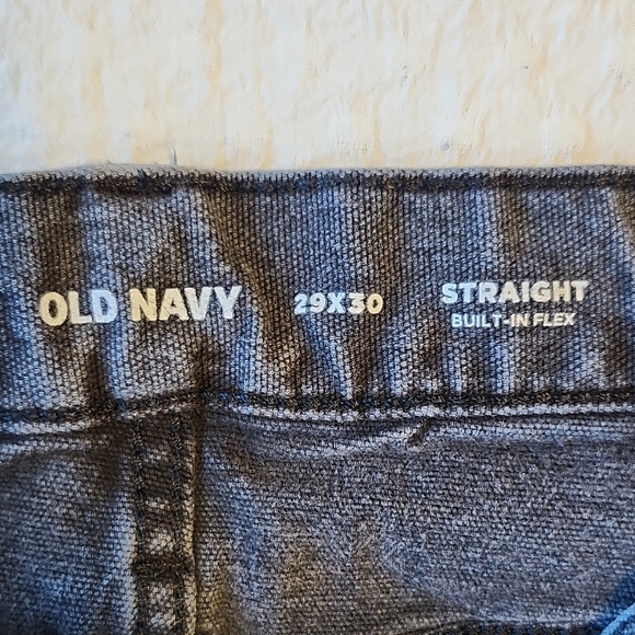 Old Navy Men's Dark Gray Straight Built-in Flex Jeans - Picture 4 of 4